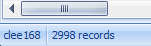 screenshot of number of records