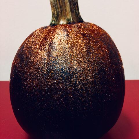 Pumpkin covered in glitter paint