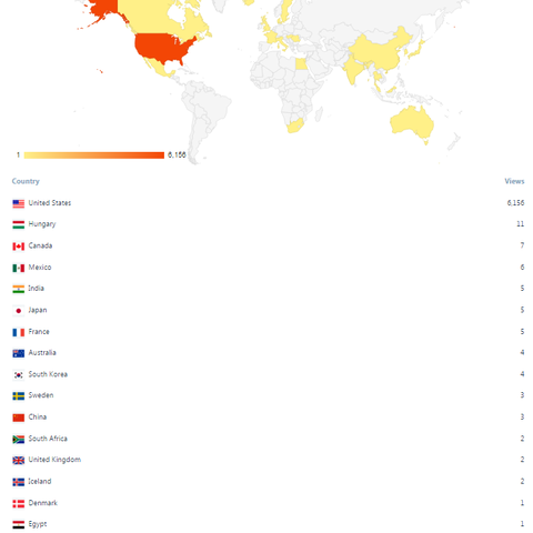 map and list of countries