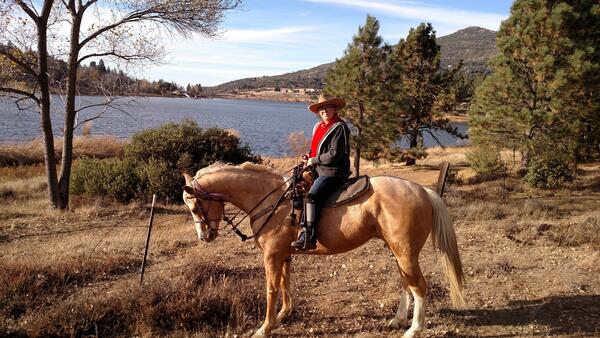 Darlene Nowak on horseback