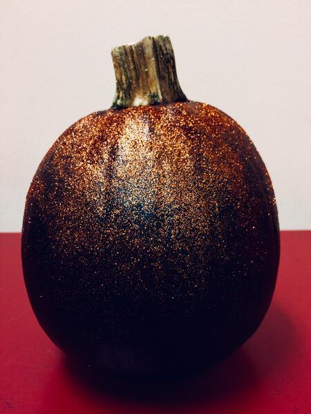 Pumpkin covered in glitter paint